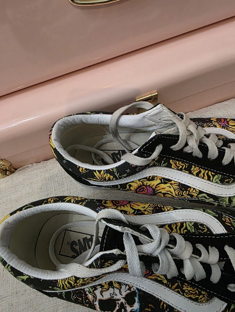 Vans Old Skool Black Canvas Low-Top Sneakers with Colorful Graphic - Picture 2 of 7